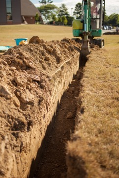 Trench digging at Beachwood High School